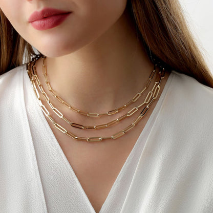 Siena Triple Paperclip Necklace