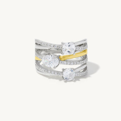 Silvana Multi Stone Crossover Ring