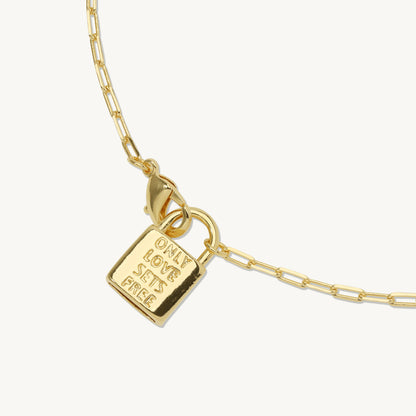 Aida Initial Lock Pendant Necklace