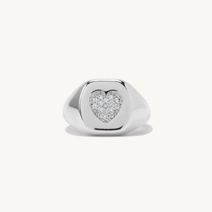 Angela Heart Signet Ring