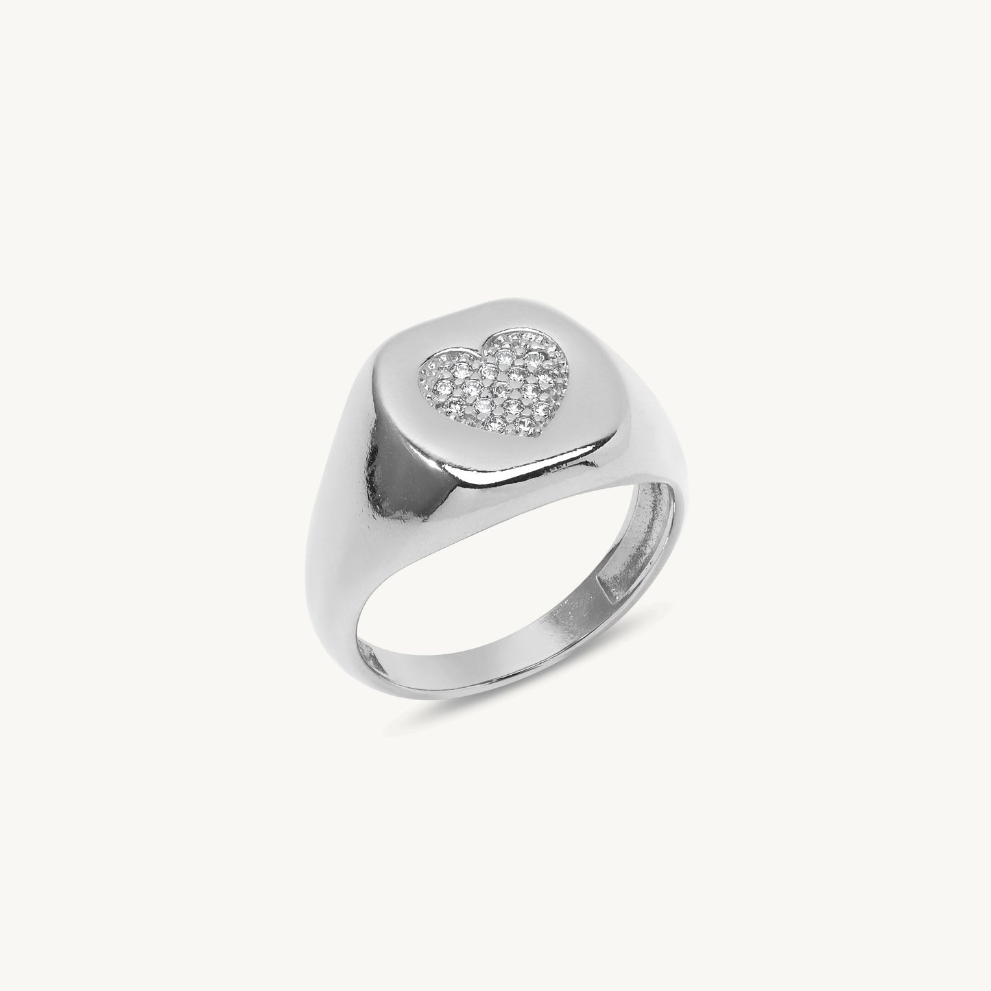 Angela Heart Signet Ring