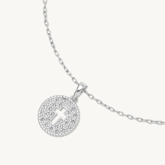 Gioia Cross Coin Pendant Necklace