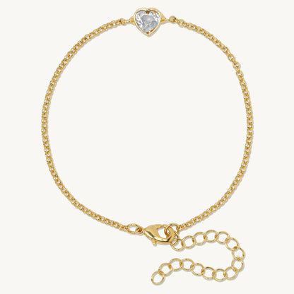 Leonora Heart Charm Rolo Chain Bracelet