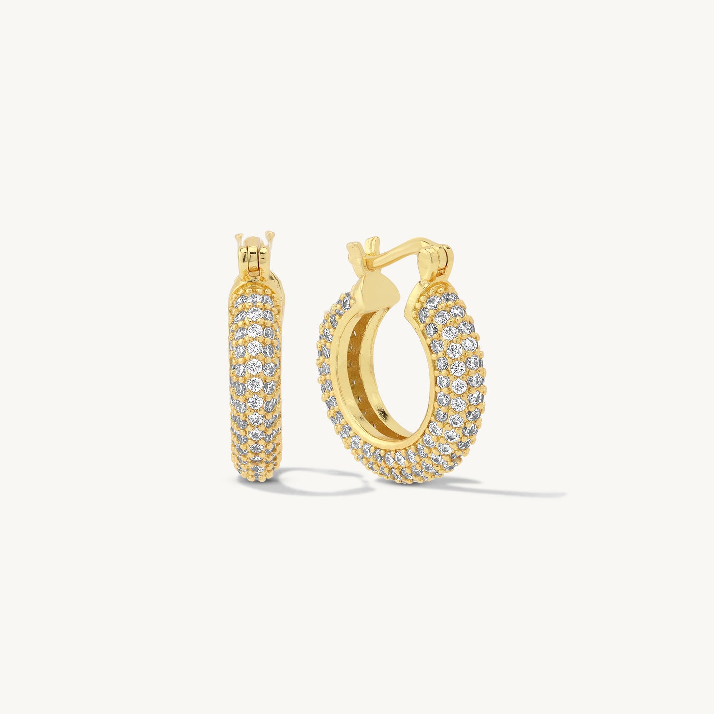 Leyre Mini Pave French Hoops