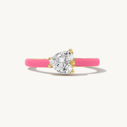 Maddalena Enamel Heart Ring