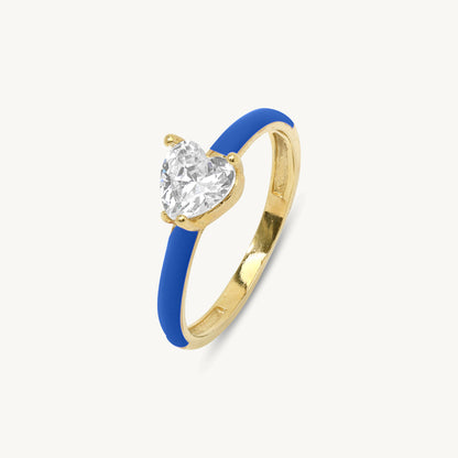 Maddalena Enamel Heart Ring