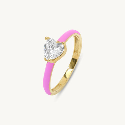 Maddalena Enamel Heart Ring