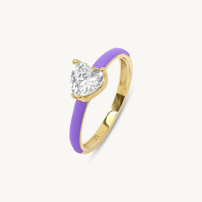 Maddalena Enamel Heart Ring