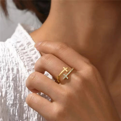 Milana Adjustable Cross Ring