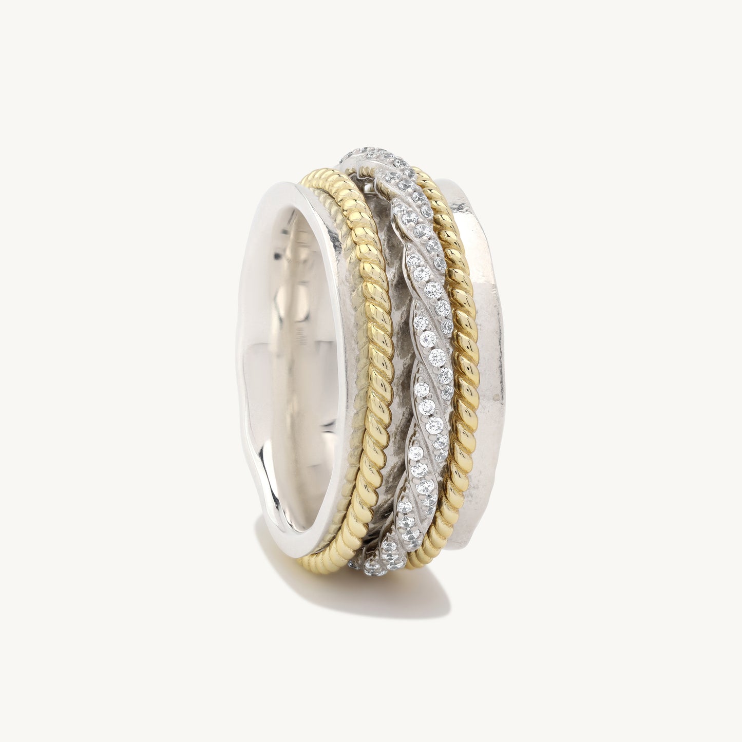 Aria Roped Band Spinner Ring