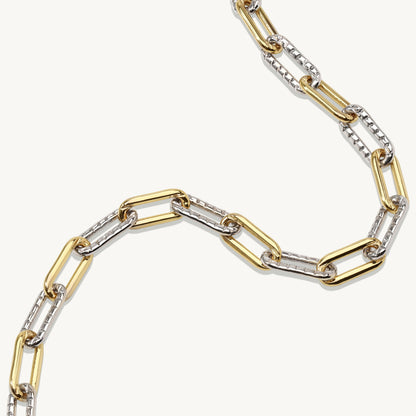 Graziana Paperclip Two Tone Dainty Chain Necklace