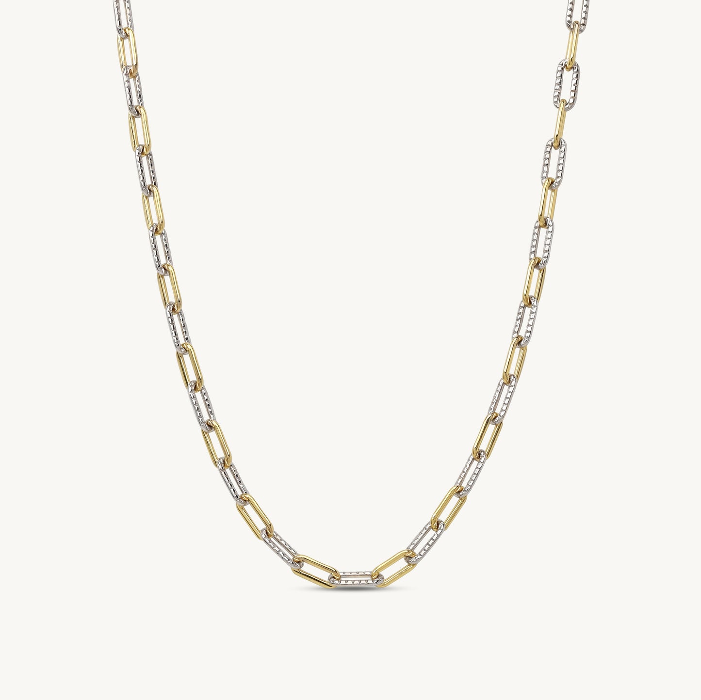 Graziana Paperclip Two Tone Dainty Chain Necklace