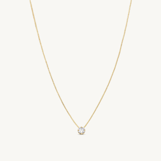 Dina Dainty Box Chain Pendant Necklace