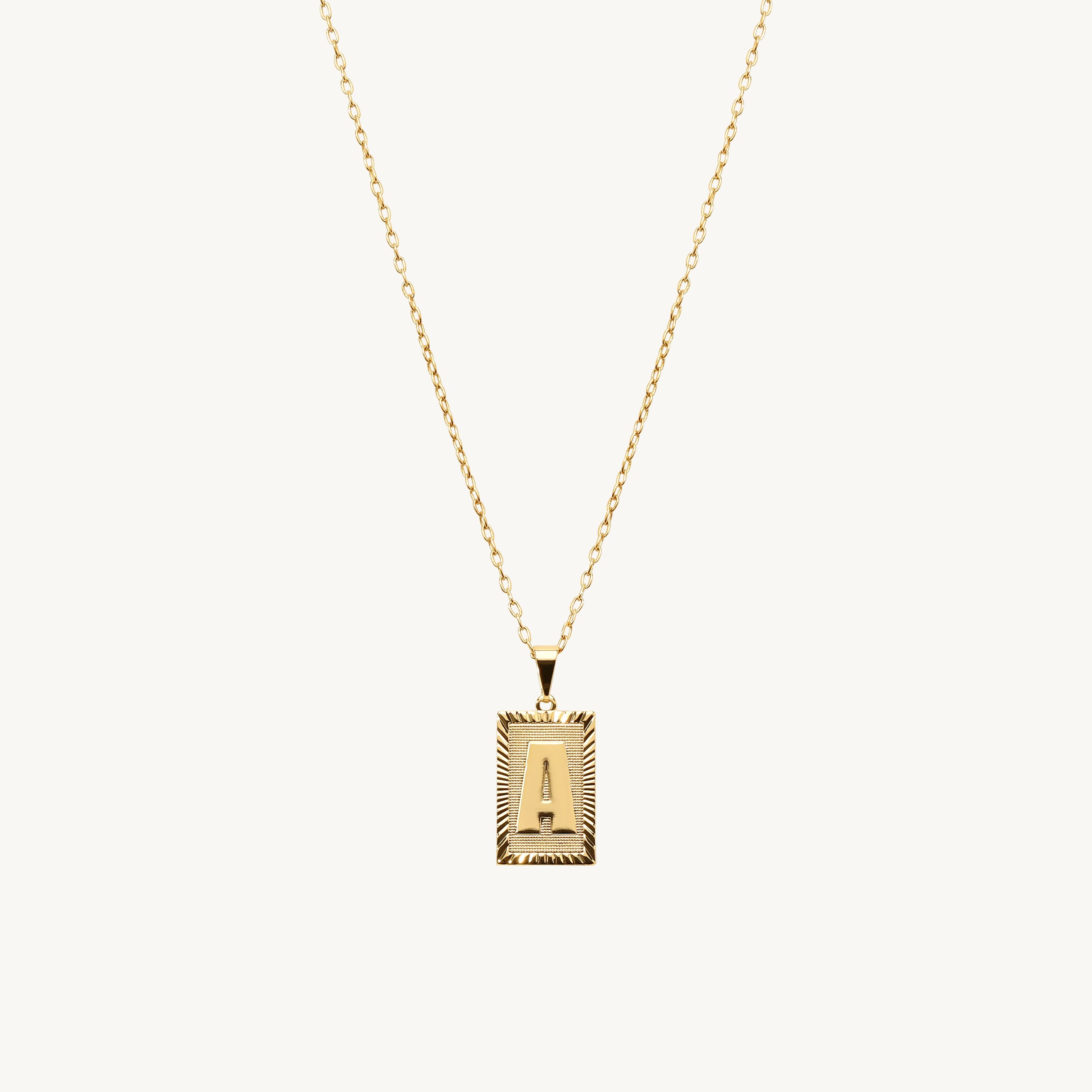 Alana Initials Plate Name Necklace – Ideaure