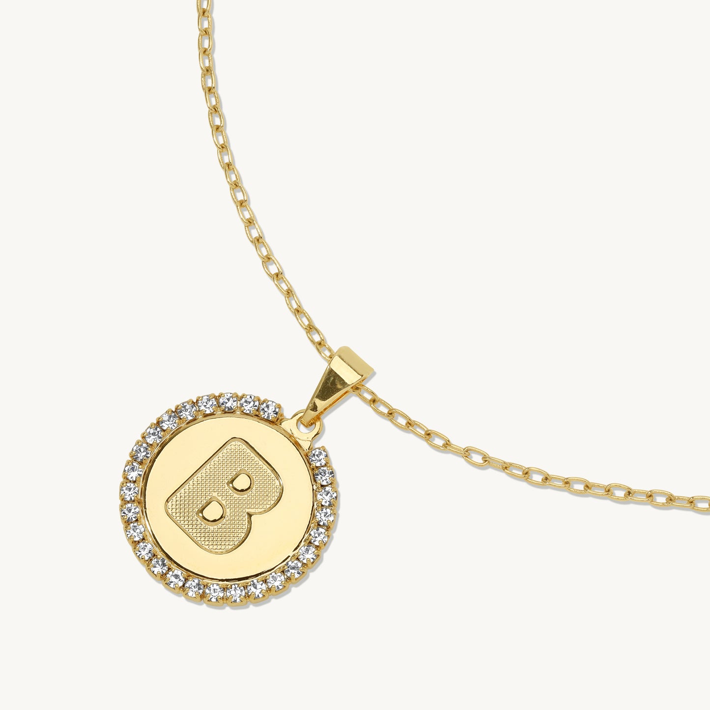 Zeta Initial Coin Pendant Necklace